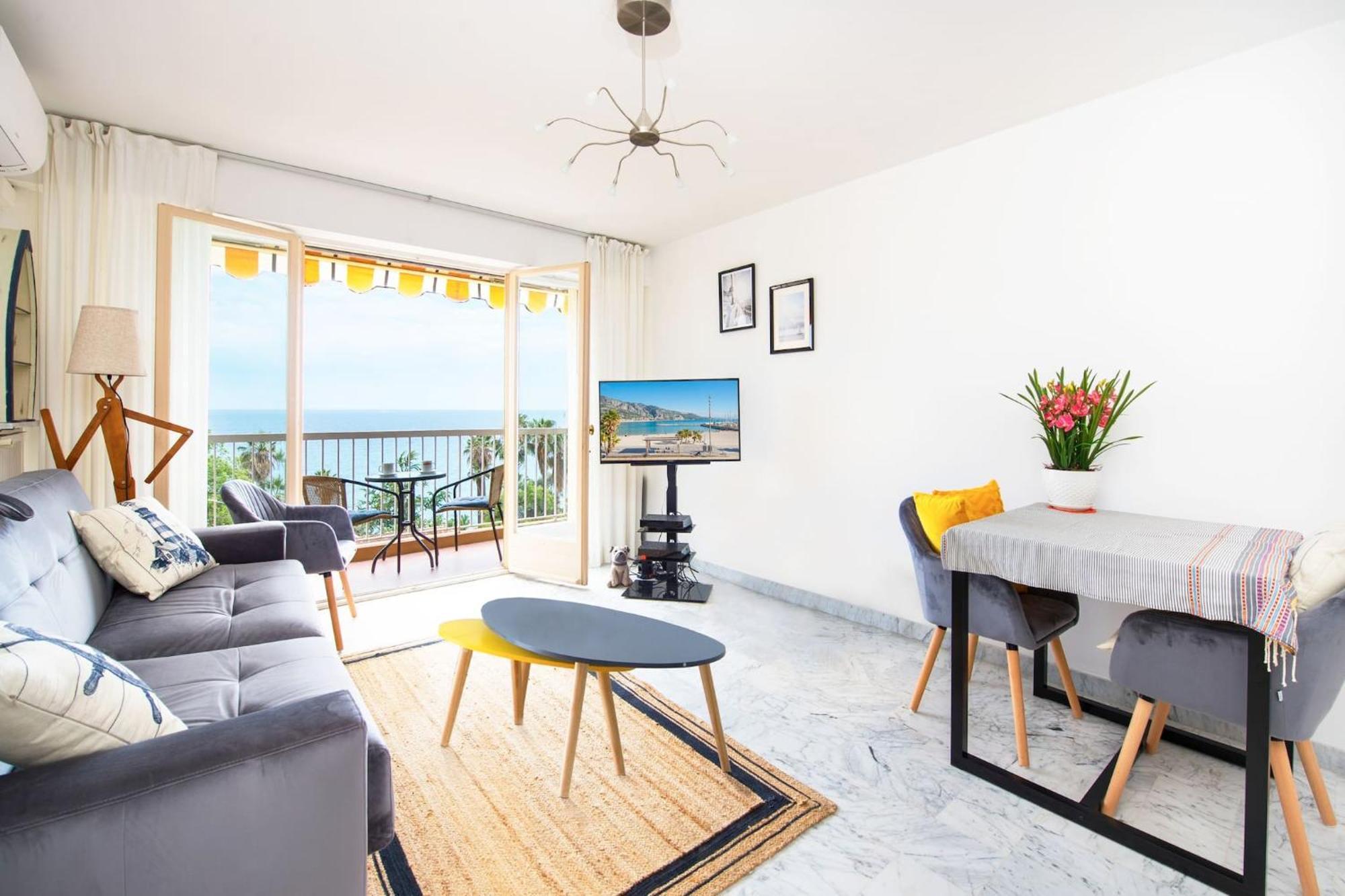 Vina Del Mare, Vue Mer, Terrasse Menton Exteriör bild